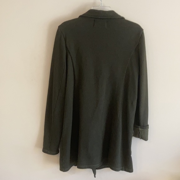 Green double breasted heavy knit pea coat. - Picture 4 of 8